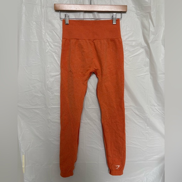 NWOT Gymshark Vital Seamless 2.0 Leggings, Orange Apricot Marl, size small - Picture 6 of 9